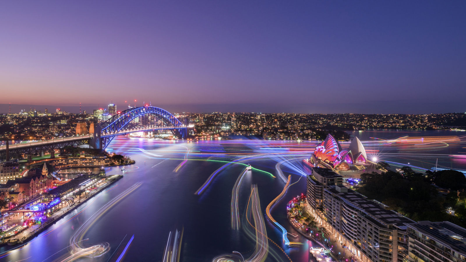 Sydney Harbour at night. 