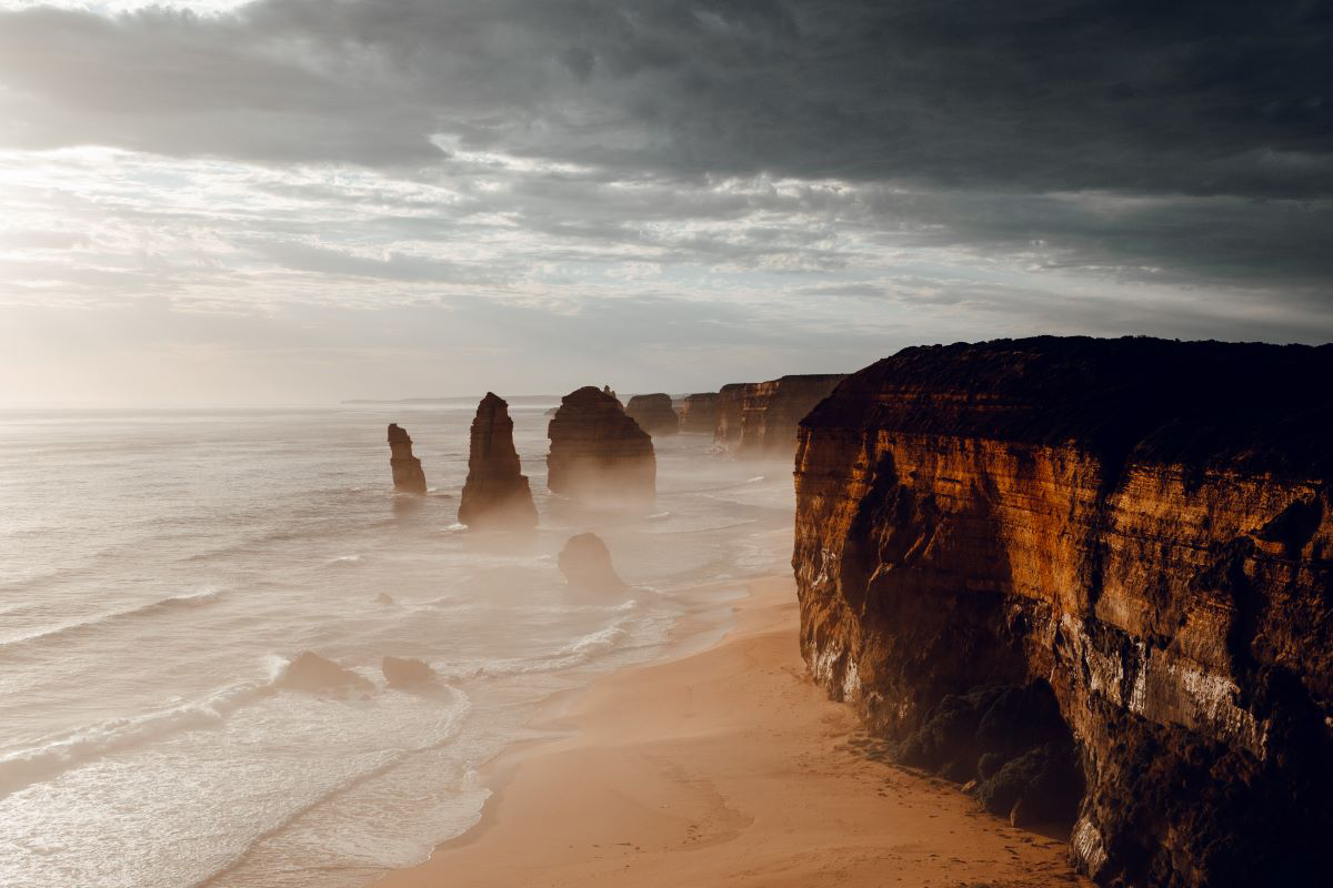 Storm brooding over 12 Apostles, Great Ocean Road, Victoria